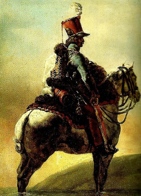 Theodore   Gericault trompette de hussards oil painting image